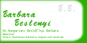 barbara beslenyi business card